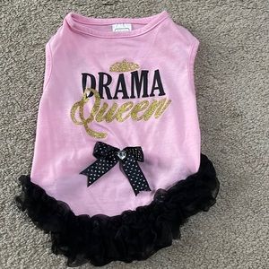 Pink Dog Shirt with with Black Tule